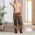 thumbnail image 5 of Vsdgher Tiger In The Fallen Leaf Forest Print Mens Pajama Pants Sleep & Lounge Pants, PJ Bottoms With elastic waistb and Pockets, 5 of 5