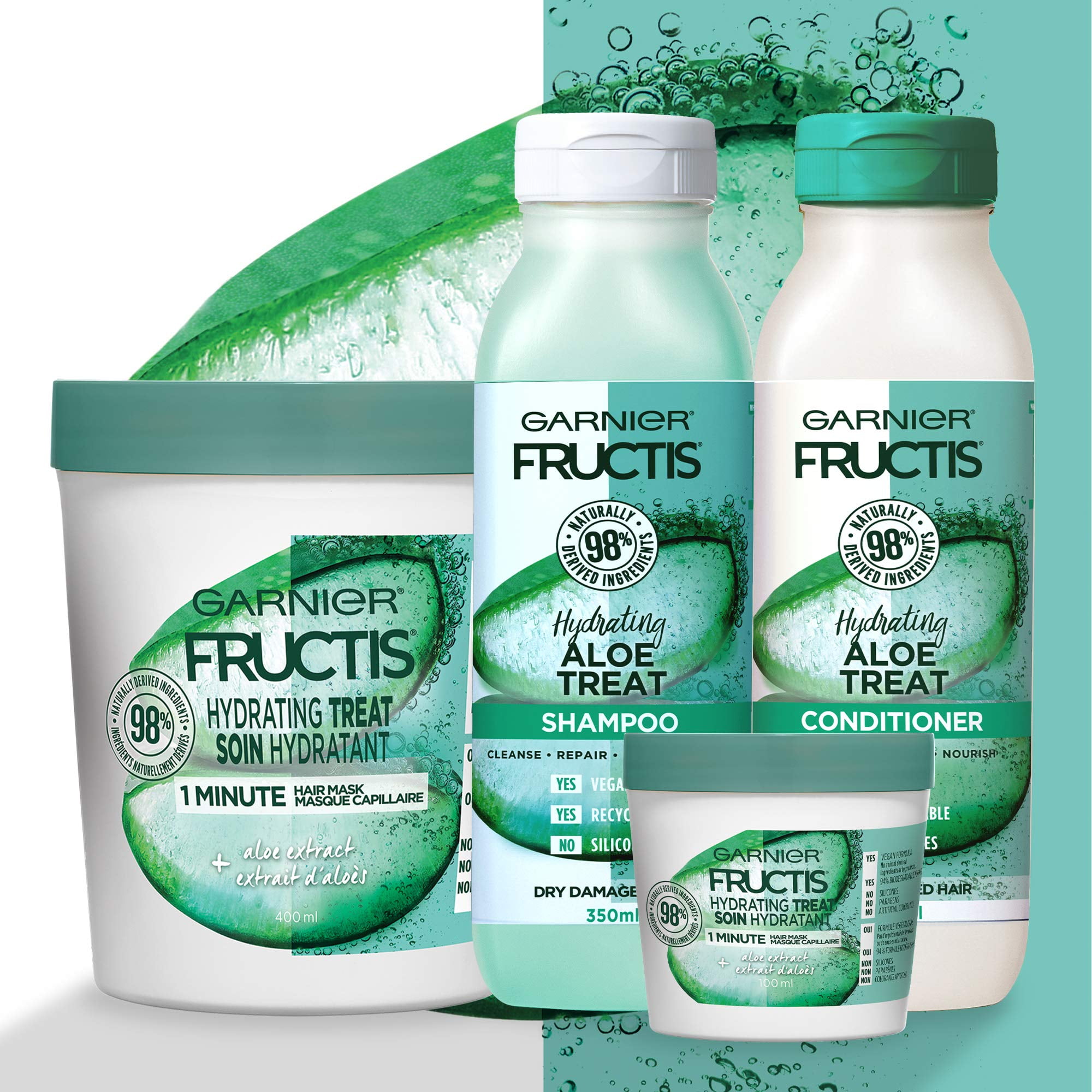 Garnier Fructis Hydrating Treat 1 Minute Hair Mask with Aloe Extract, 3.4  fl oz - Walmart.com
