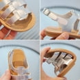 thumbnail image 5 of Karoyedx Toddler Girl Shoes Girls Sandals Open Toe Cute Bow Flower Girl Dress Sandals Summer Shoes for Toddler/Little Kid Silver Size,12.5, 5 of 7