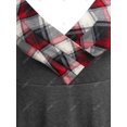 thumbnail image 3 of Camiseta a Cuadros Remiendo Talla Extra Rosegal Mangas largas de talla grande, 3 of 5