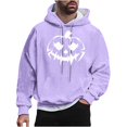 thumbnail image 2 of Sudadera con capucha de Halloween para hombre, informal, de moda, con cuello redondo, estampado, manga larga, blusa de poliéster, 2 of 5