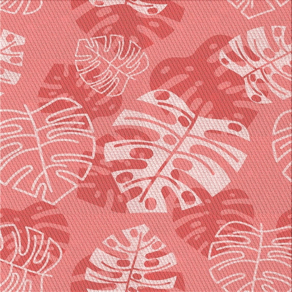 Ahgly Company Machine Washable Indoor Square Transitional Pastel Pink Area Rugs, 8' Square