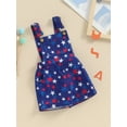 thumbnail image 4 of Suealasg Little Boys Girls 4th of July Jumpsuit 1T 2T 3T 4T 5T 6T Kids Sleeveless Star Print Spaghetti Strap Romper Overalls Toddler Summer Independence Day Clothes, 4 of 9