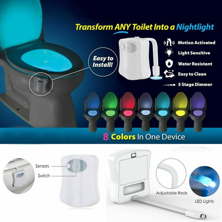 Vintar 16-Color Motion Sensor LED Toilet Night Light,Toilet Bowl 5
