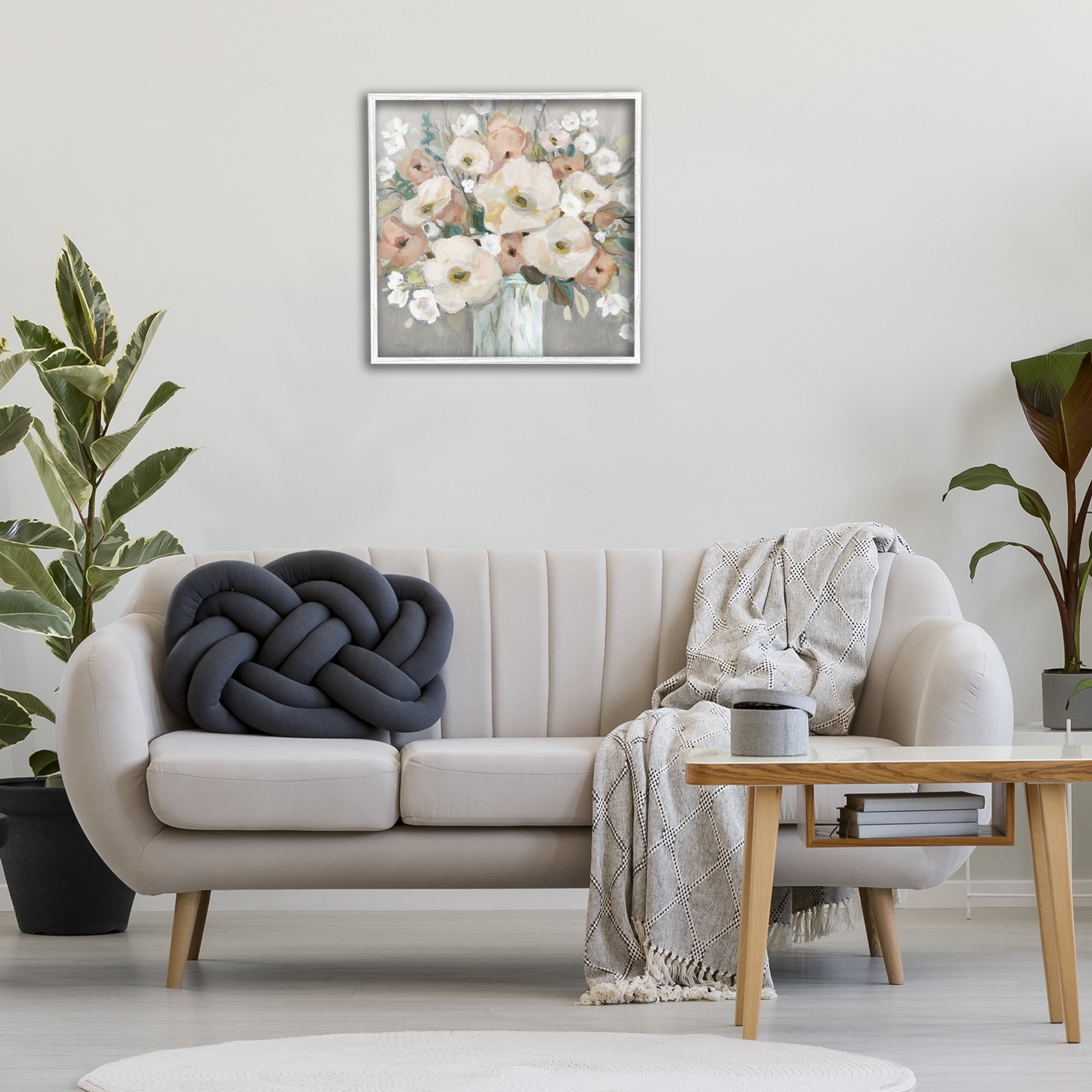 Stupell Industries Bouquet of Pastels Botanical & Floral Painting White Framed Art Print Wall Art, 24 x 24