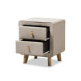 thumbnail image 4 of Baxton Studio Jonesy Mid-Century Beige Linen Upholstered 2-Drawer Nightstand, 4 of 7