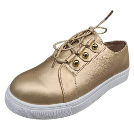 

Comfortable Casual Leather Women s Solid Color Strap Flat Sneakers Fashion Women s casual shoes
