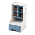 thumbnail image 1 of LOVIVER Rangement de Bureau Porte-Crayon Compartiment Amovible Conteneur de Bureau Bleu, 1 of 8