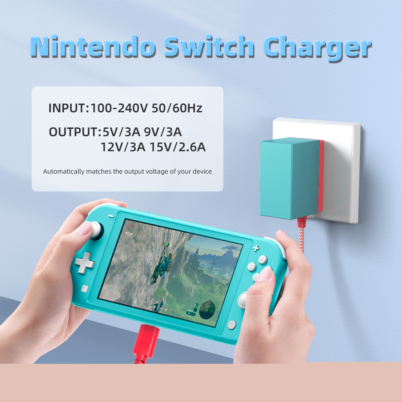 thumbnail image 4 of Nintendo Switch Charger 39W Switch Lite Charger for Nintendo, AC Adapter Power Supply Switch Lite/OLED USB C Fast Charger, 4 of 7
