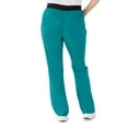 thumbnail image 2 of ave. Coastal Women's Seven Pocket Bootcut Scrub Pant in Teal Blue, S Petite, 2 of 6