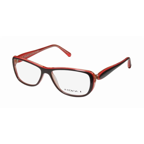 NEW KOALI 7184K WOMENS/LADIES DESIGNER FULL-RIM TAUPE / CORAL / TRANSPARENT ORANGE FRAME DEMO LENSES 53-14-130 EYEGLASSES/EYEGLASS FRAME