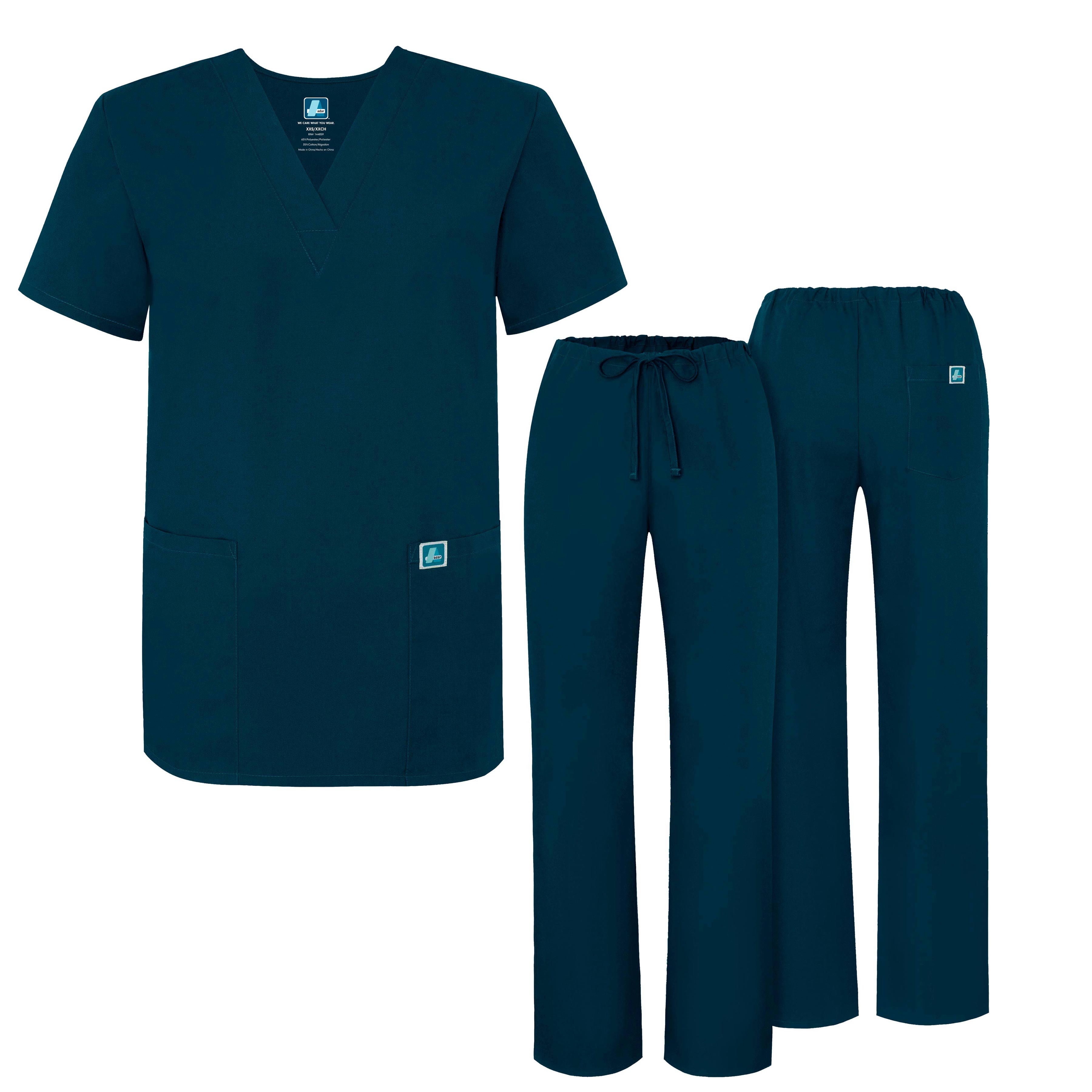 Adar Mens Medical Scrubs Set Medical Uniforms Roomy Fit (30 Colors