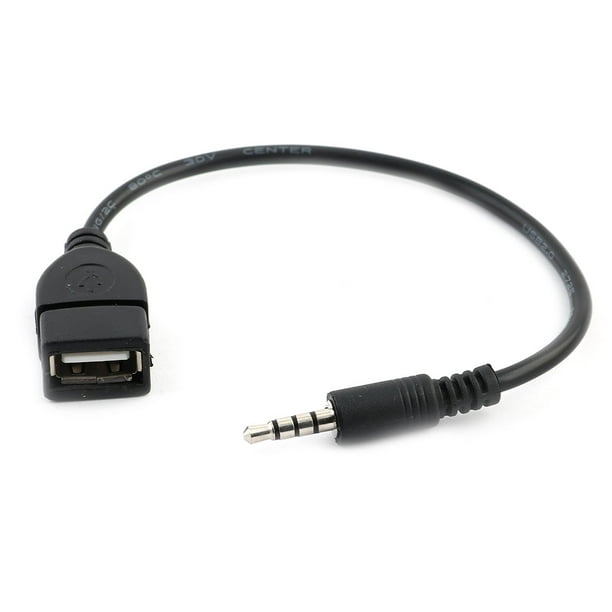 Câble de Connecteur Audio Mâle USB de Voiture Femelle aux 3,5 Mm de Long 22,8 Cm