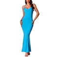 thumbnail image 2 of INSPIRE CHIC Women's V Neck Bodycon Maxi Dress Adjustable Spaghetti Strap Sleeveless Long Party Cocktail Dresses Blue XL, 2 of 6