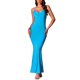thumbnail image 2 of INSPIRE CHIC Women's V Neck Bodycon Maxi Dress Adjustable Spaghetti Strap Sleeveless Long Party Cocktail Dresses Blue XL, 2 of 6