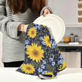 thumbnail image 6 of SKYSONIC Retro Yellow Sunflowers Kitchen Dish Towels Set of 1 Hand Towels, Lint-Free 18"x28" Summer Flowers Leaves Polyester Fast Drying Hanging Dishcloths for Cooking Baking Home Clean Decor, 6 of 7