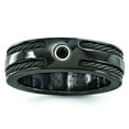 thumbnail image 1 of Edward Mirell BlackTi Cable Black Spinel w/Sterling Silver Bezel 7mm Band EMR232, 1 of 7