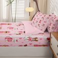 thumbnail image 5 of Homewish Chic Pet Dog Zipper Full Size Comforter Sets with Fitted Sheet and 2 Pillowcases,Cartoon Animal Zipper Bedding Set,Pink,Pink Reversible,4pcs, 5 of 8