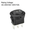 thumbnail image 1 of On/Off/On Black Round Rocker Switch Car Automotive 20mm SPDT, 1 of 1