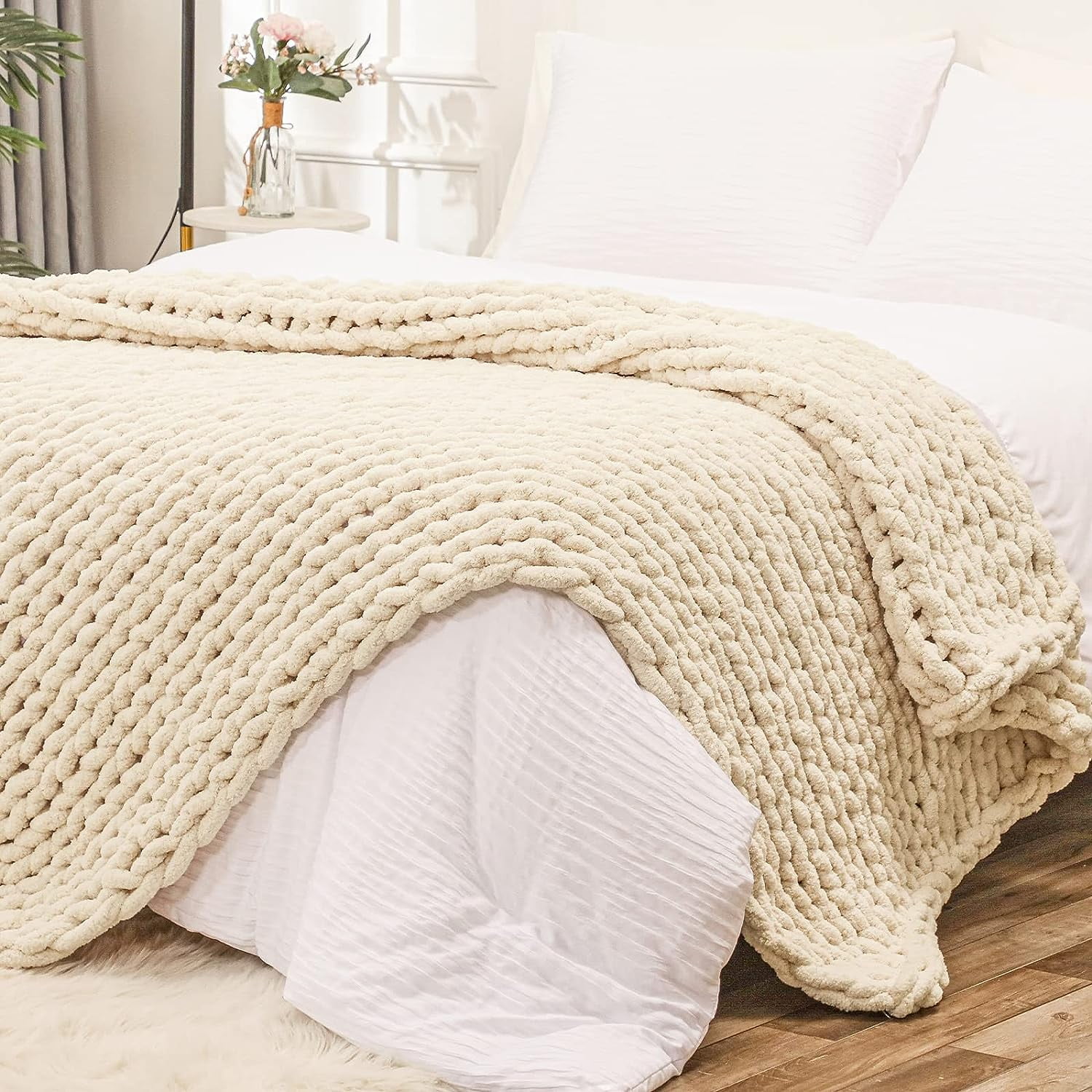 ZXNYH Chunky Knit Blanket Throw 51