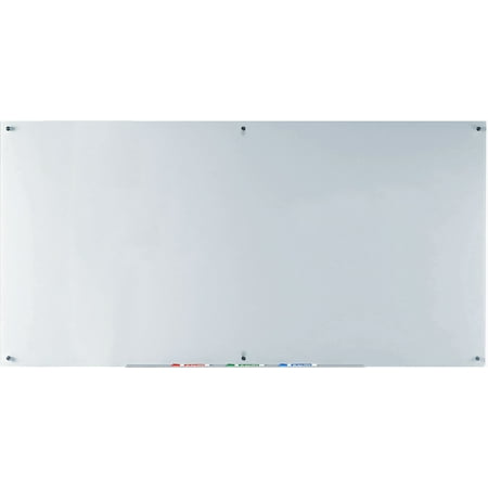Audio-Visual Direct Glass Dry-Erase Whiteboard Set - 6' x 3' - (Non-Magnetic, White)