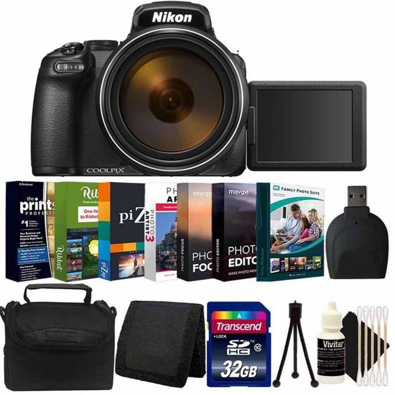 Nikon COOLPIX 16.7MP Digital Camera Black with Photo Editor Bundle Software & and Accessory Kit Walmart.com