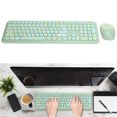 thumbnail image 3 of Jeu de Souris de Clavier, 2.4GHZ Puce Longue Distance Réception Clavier Souris Kit Cadeau Transmission à Grande Vitesse Confortable pour XP/Win7/Win8/Win10 Vert Couleur Mixte, 3 of 8