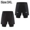 thumbnail image 2 of Pantalones cortos para correr 2 en 1 para hombre, pantalones cortos deportivos de secado rápido para gimnasio, con bolsillos para teléfono, 2 of 6