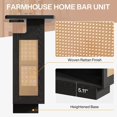 thumbnail image 6 of Tribesigns Rattan Home Bar Unit, Farmhouse 4-Tier Bar Table with 4 Stemware Racks and Heightened Base, 6 of 7