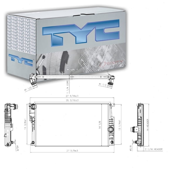 TYC Radiator compatible with BMW 328i xDrive 2.0L 3.0L L4 L6 2012-2015