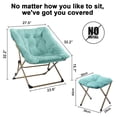 thumbnail image 3 of Comfy Saucer Chair for Adults, Soft Faux Fur Folding Lounge Chair for Bedroom Living Room Dorm Rooms Flexible Reading Chair for Teens Kids, X-Large Foldable Chair (Ottoman-Mint), 3 of 7
