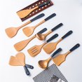 thumbnail image 1 of Cooking Tool Sets Wood Pot Shovel Long Handle Stir-Fry Spatula Non-Stick Pot Wood Spatula Soup Spoon Kitchen Tool (Color : 5pcs), 1 of 8