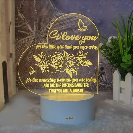 

Finelylove Mother s Day Gift-LED Acrylic 3D Mother s Day Greeting Gift Light Acrylic Greeting Mother s Day Gift Atmosphere Light (White Warm Light)