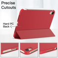 thumbnail image 3 of JETech Case for iPad mini (A17 Pro, 2024 Model, 7th Generation) / mini 6 (2021 Model, 6th Generation), Protective Hard Back Shell Soft-Touch Tablet Stand Cover, Auto Wake/Sleep (Red), 3 of 7
