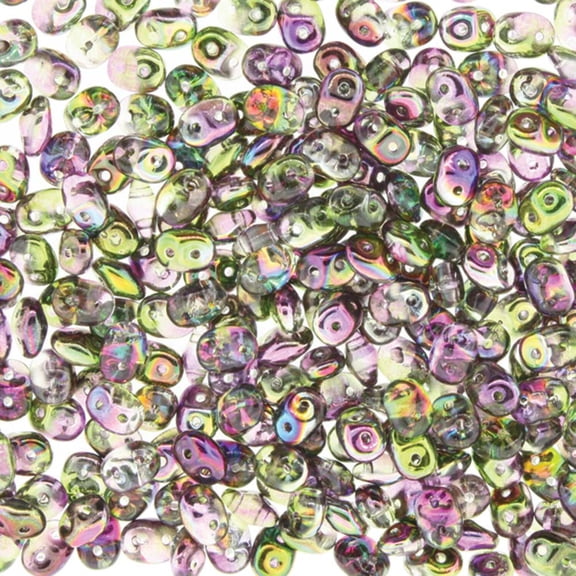 Crystal Magic Violet/Green Superduo Beads DU0500030-95000-TB