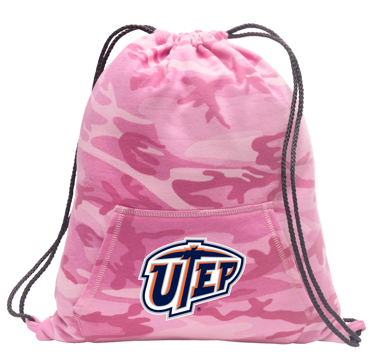 Girls UTEP Drawstring Backpack Pink Camo UTEP Miners Cinch Pack for Girls Women Her - image 1 of 3