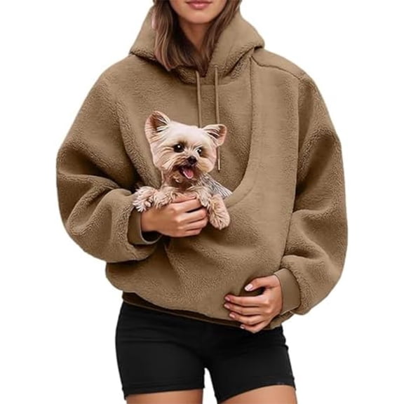 Pet Pouch Hoodie, Cuddle Hoodie with Kangaroo Pocket for Small Pets, Cozy Pet Carrier Sweatshirt for Cats and Small Dogs