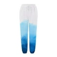 thumbnail image 4 of QATAINLAV Baggy Sweatpants for Women Casual Cinch Bottom Trousers Trendy Gradient Print Joggers Pants Drawstring High Waist Sweat Pant with Pockets Today's Sales Blue L, 4 of 6