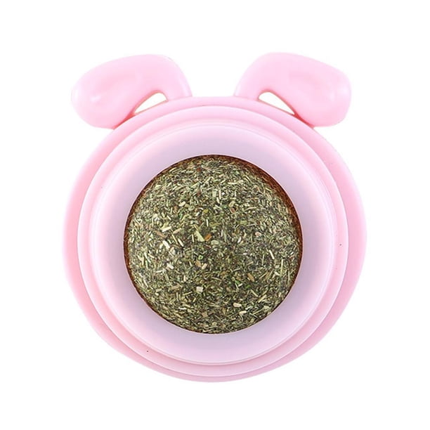 Juguete Bolas Hierba Gatera Plástico para Gatos Suministros para Con Forma Cabeza Perro Reemplazable (rosa)