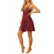 thumbnail image 4 of Noche de inspiración CHIC Lencería de mujer Babydoll de satén con inserciones de malla Vestido mini chemise S Burdeos, 4 of 6