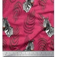 thumbnail image 1 of Soimoi Pink Rayon Fabric Dot,Leaves & Face Animal Print Sewing Fabric BTY 56 Inch Wide, 1 of 1