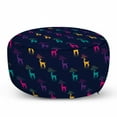 thumbnail image 1 of Deer Hunting Pouf Cover with Zipper, Rhythmic Abstract Antler Interpretation Woodland Creatures in Rainbow Colors, Soft Decorative Fabric Unstuffed Case, 30" W X 17.3" L, Multicolor, by Ambesonne, 1 of 5