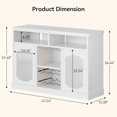 thumbnail image 2 of Studyset Wine Bar Cabinet with LED Light - 47" Liquor Storage Cabinet with Wine Rack and Glass Hanger Coffee Bar Cabinet with Adjustable Shelves Bar Cabinet with Glass Doors for Kitchen Dining Living, 2 of 7
