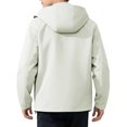 thumbnail image 6 of Mens Softshell Jackets Windproof Drawstring Hooded Long Sleeve Full Zipper Fashion Casual Jacket with Pockets Beige XXXL, 6 of 6