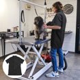thumbnail image 4 of Ropa de trabajo de aseo, ropa de trabajo antiestática de nailon, camisa de pelo, uniforme, bata con cremallera completa para tienda de gatos, talla negra, 4 of 7