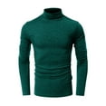 thumbnail image 4 of TOWED22 Men's Big and Tall Turtleneck Shirts Cotton Long Sleeve Turtle Neck Tops Plus Size Loose Fit Basic Tee(Green,L), 4 of 6