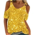 thumbnail image 1 of Mode Décontractée pour Femmes Imprimé Manches Courtes Col Rond Blouses Chemises, 1 of 4