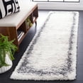 thumbnail image 2 of SAFAVIEH Fontana Shag Damian Bordered Plush Runner Rug, Ivory/Grey, 2'3" x 8', 2 of 8
