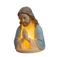 thumbnail image 2 of Lámpara decorativa de resina con forma de figura rezando y luz de noche navideña Figura de Jesús, 2 of 9