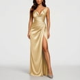 thumbnail image 4 of NTACZA Womens Dresses Summer Maxi Wedding Guest Dresses Sleeveless Formal V-Neck Ruched Waist Dressy Beige L, 4 of 9